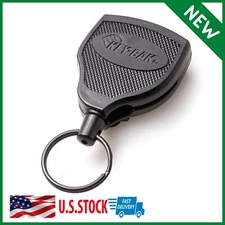 Retractable Key Tool Reel Holder Steel Belt Clip Chain Heavy Duty Split Ring 48"