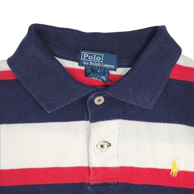 Polo Ralph Lauren Shirt Short Sleeve Boys 7 Red White Blue Stripe