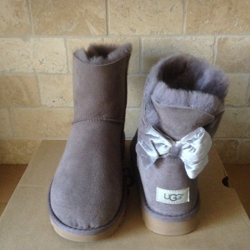 UGG MINI BAILEY BOW II VELVET STORMY 
