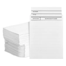 Best Paper Greetings 100 Pack Library Card Pockets Self Adhesive for Book Che...