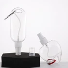 2x 30ML Empty Refillable Plastic Bottle with Clip Hook Travel Sanitizer Bottle
