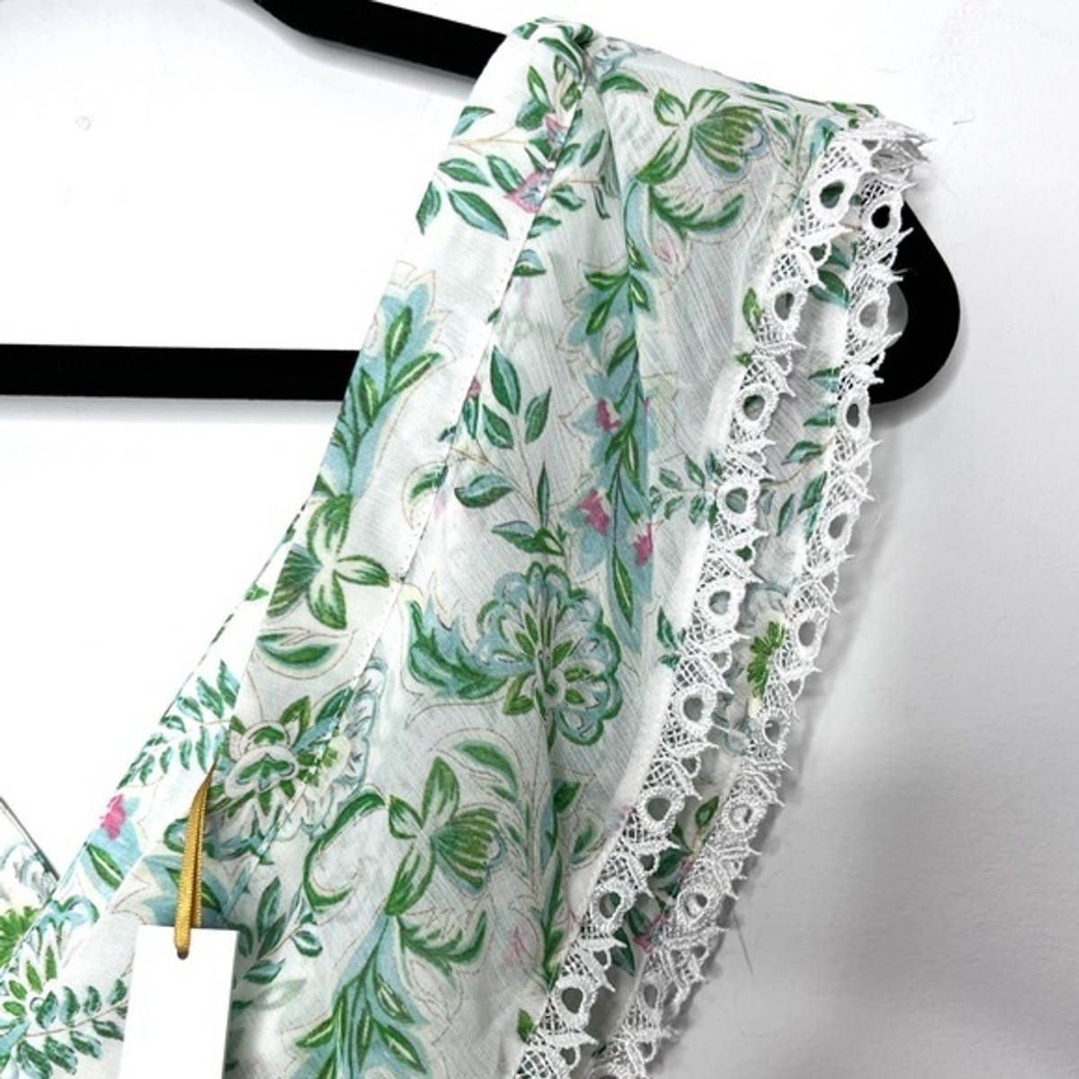 House of Harlow 1960 Floral Dress, Lace Trim, Tiered Maxi, Green/Blue, Size  XS | eBay