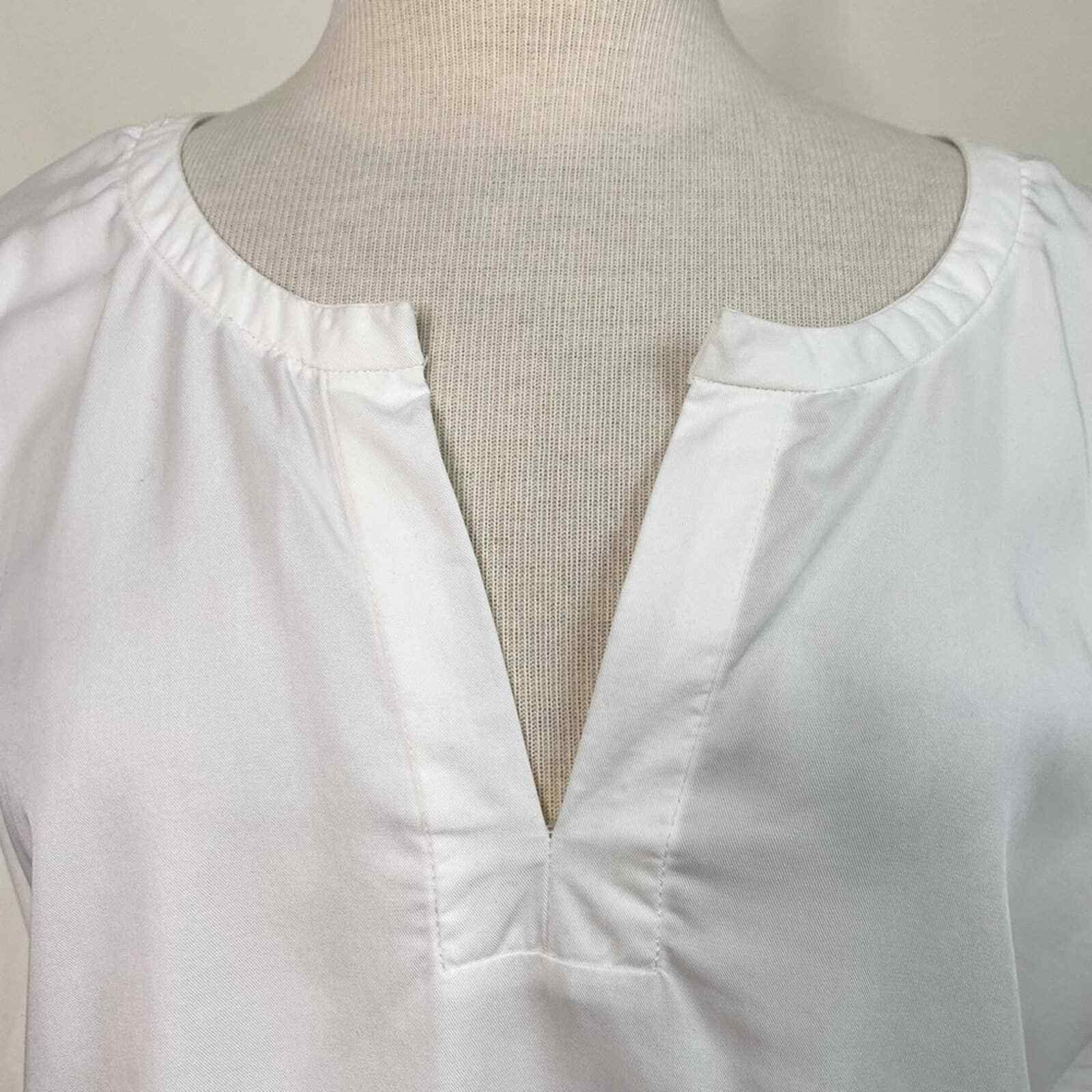 Soft Surroundings top tunic white split sleeve ve… - image 2