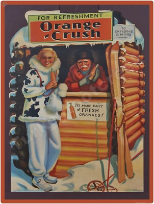 Orange Crush Soda Stand 9'' x 12'' Metal Sign