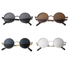 New Steampunk Glasses Cyber Round Retro Goggles Vintage Gothic Sunglasses Spring