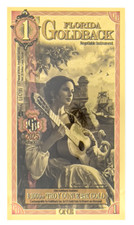 Florida 1 Goldbacks 2025 Alpha Gold Polymer Note 1/1000th Troy Oz 24KT Goldback