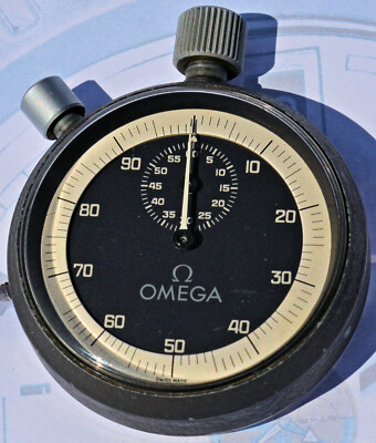 Sehr seltene Omega Fly Back Stoppuhr 1/100 Minute Vintage in sehr gutem Zustand