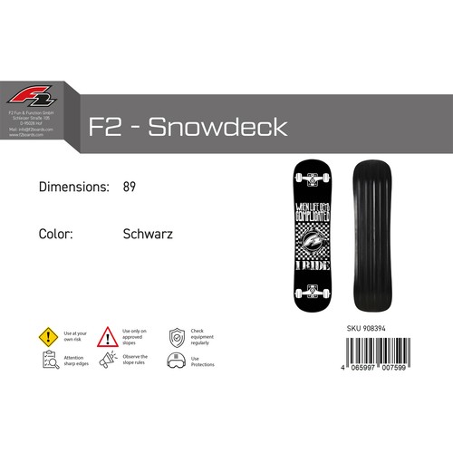 F2 Snowboard Snowdeck Schnee Skateboard 89Cm Noir Snow Skate 2024/25 - Bild 3 von 5