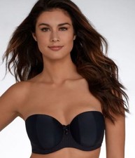 CURVY KATE BLACK LUXE STRAPLESS BRA, SIZE US 32DD NWOT