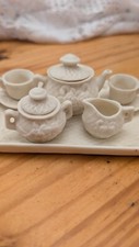 Ceramic Bisque Miniature Tea Set