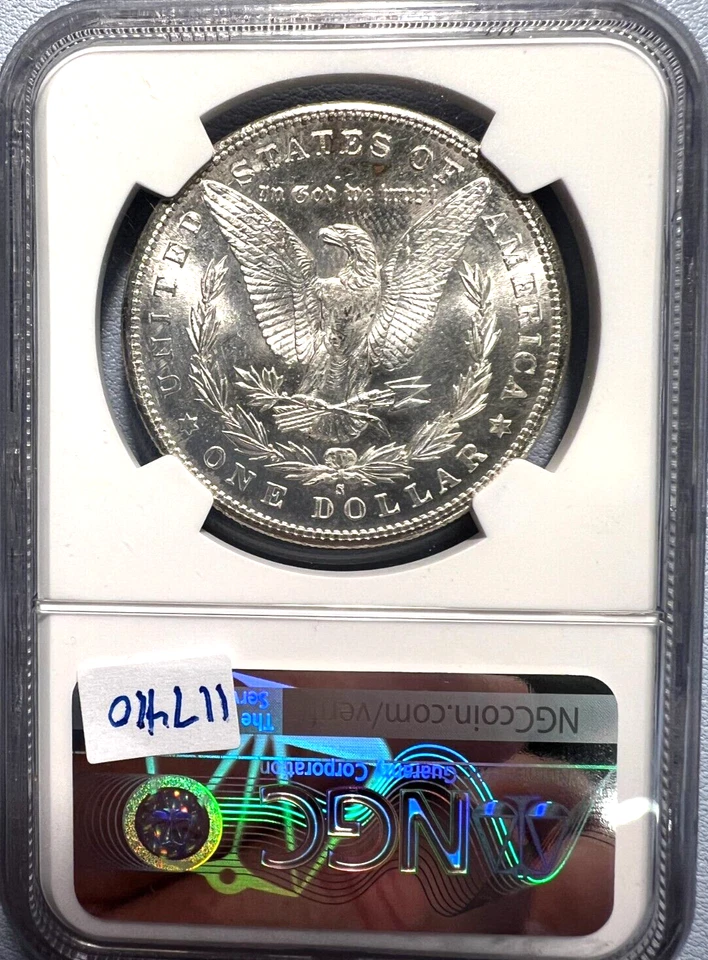 Dólar de plata Morgan 1881 S como nuevo 66 NGC CAC! ¡Moneda llamativa! PRECIO A LA VENTA! Foto 2 de 4