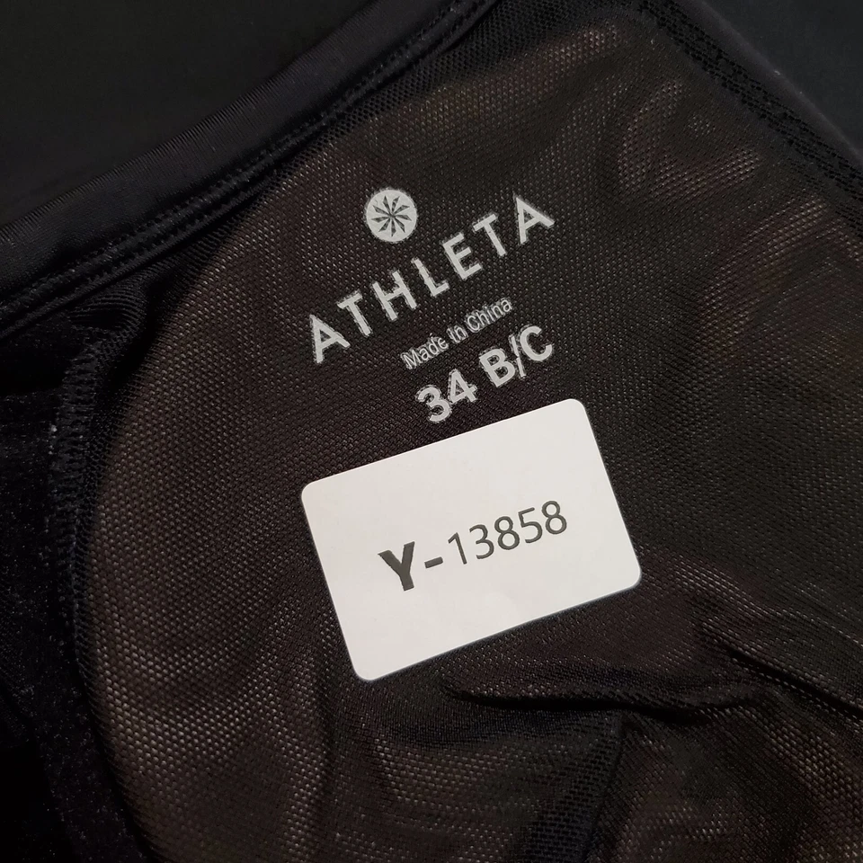Traje de baño para mujer Athleta 34 B/C negro Tankini torcido almohadillas extraíbles delanteras Foto 2 de 4