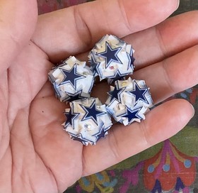 5 Pce DALLAS Football Team Geometric Chunky Acrylic Bubblegum Beads Rhinestone