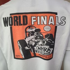 Vintage DRAG/GASSER/MIDGET/HARDTOP/NASCAR T-shirt WORLD FINALS AMARILLO 1971