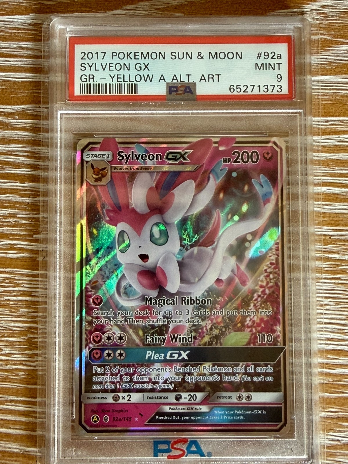 2017 Pokemon Guardians Rising #92a Sylveon GX Alt Art PSA 9 (TOTAL PoP =1,333)