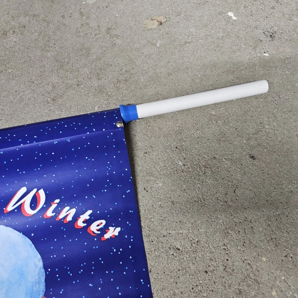 NOS Langnese Fahne Kunststoff Winter Eis Rar Vintage Flagge Werbung - Bild 3 von 4