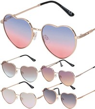 Sunglasses Heart Shape Designer 80s Modern Holiday Beach Women Girls 30497