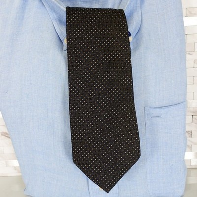 COMME CA DU MODE Neck Tie Men Blue Navy Simple Polka Dot Repeat Suit Luxury Dark