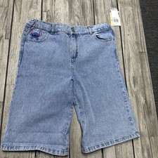 NWT Disney Lilo And Stitch Shorts Denim Jorts Size XL 16 Embroidery Msrp 40