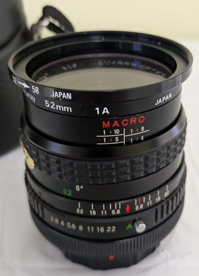 Lente de cámara Quantaray 1:2,8 F=28 mm MC No K8301267 montaje FD con estuche - muy limpia Foto 2 de 4