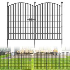 10 Panels No Dig Decorative Garden Fence with Gate - 40 in H x 23.6 ft L ,...