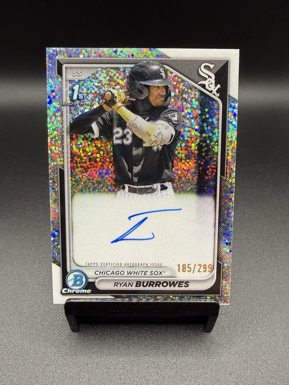 2024 Bowman Ryan Burrowes 1st Chrome Speckle Refractor Auto Autograph /299