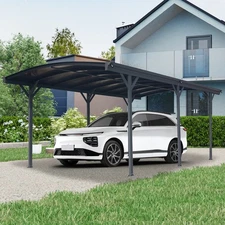 10'x19' Outdoor Metal Carport Kit Heavy Duty Garage with Waterproof Roof for Car