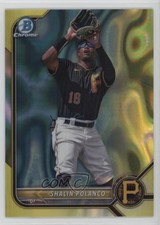 2022 Bowman Draft Chrome Yellow Lava Refractor 44/75 Shalin Polanco 16s2
