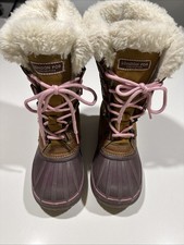 London Fog Fur Lined Water Resistant Girls Snow Boots Size 1 1 Small Mark Pic
