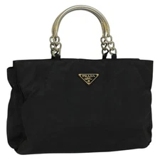 PRADA Tote Bag Nylon Black Auth bs28398