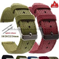 Woven Nylon Watch Strap 18mm 20mm 22mm 24mm Quick Release Band Replacement