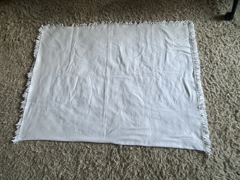 Schöne Weiße Ältere Große Decke Fa. Linum Stockholm 210 cm mal 135 cm - Bild 2 von 4