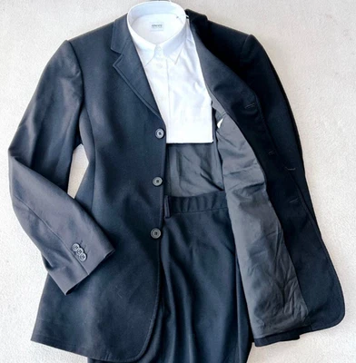 Ensemble costume vintage Emporio Armani en laine vierge gris fabriqué en Ital... - Photo 1/4
