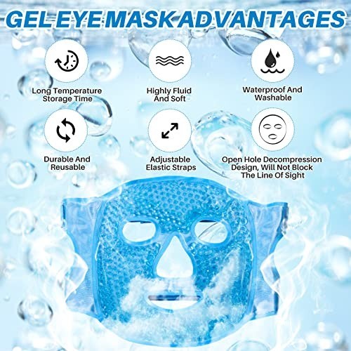 Ice Pack Cold Face, Eye Masks Reduce Face Puff, Dark Circles, Reusable Cold Hot