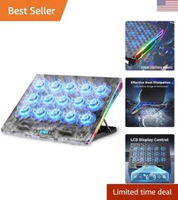 Gaming Laptop Cooling Pad with 15 Cooler Fans, RGB Ultimate Computer Stand Ba...