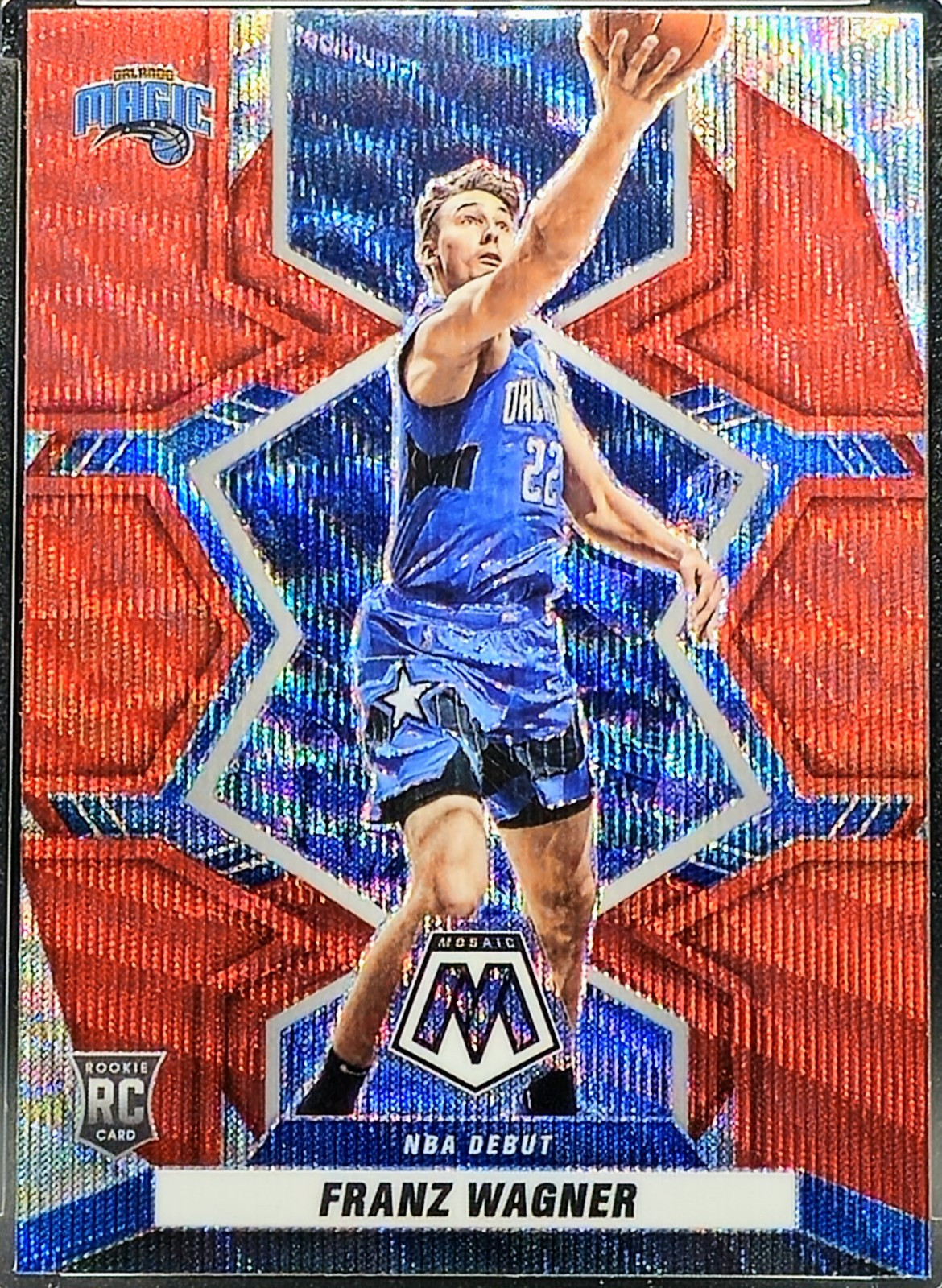 FRANZ WAGNER ROOKIE 2021-22 MOSAIC NBA DEBUT No. 267 RED WAVE PRIZM RC