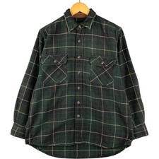 Used FIELD and STREAM long-sleeved flannel check shirt men's size M equivalent
