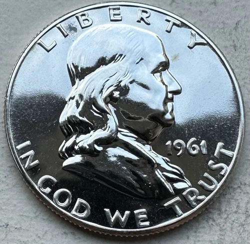 1961 Proof Franklin Half Dollar 90% Silver-INV#8708