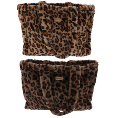 equilibrium Tasche Leopardenmuster Kunstfell weich Plüsch Shopper