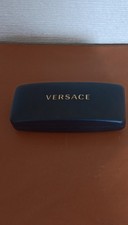 Versace Black Flip Top Hard Eyeglass Case Faux Leather for Glasses Sunglasses