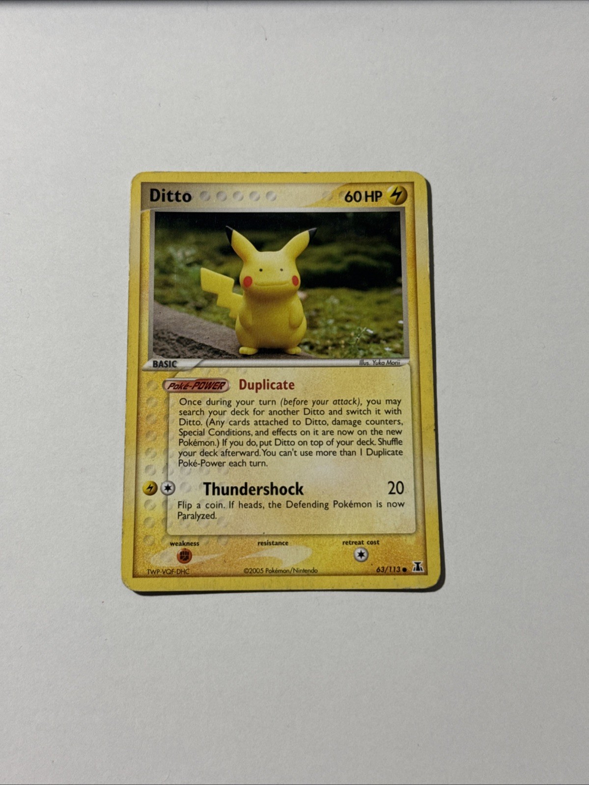 2005 Pokemon Card - Ditto (Pikachu) 63/113 - Vintage Rare Ex Delta Species