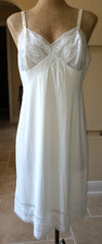 Vntg 1970s Vanity Fair Nylon Slip/Dress Chiffon Sandwiched Lace Bust  Hem Sz 38