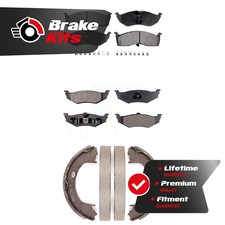 Front Rear Semi-Metallic Brake Pads Parking Shoe Kit For 1995-2003 Dodge Neon LE