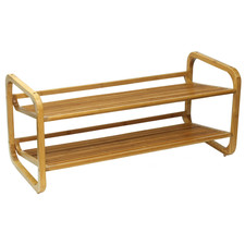 2-Tier Bamboo Shoe Rack, Holds 6 to 8 Pairs of Shoes, 29.5 in. L x 13 in. W x 13