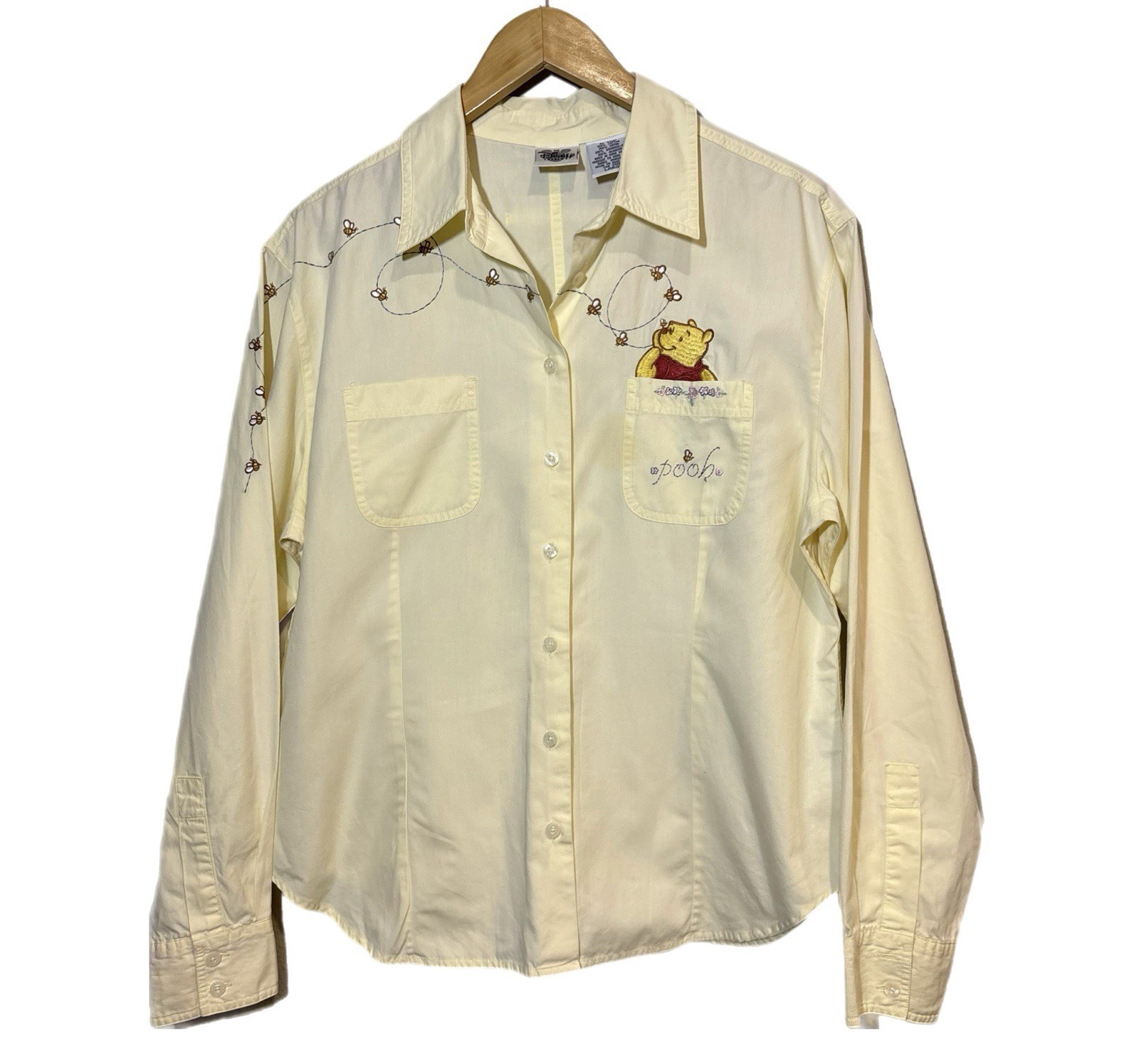 Vintage Disney Store Embroidered Winnie The Pooh Button-Up Long Sleeve Women’s L