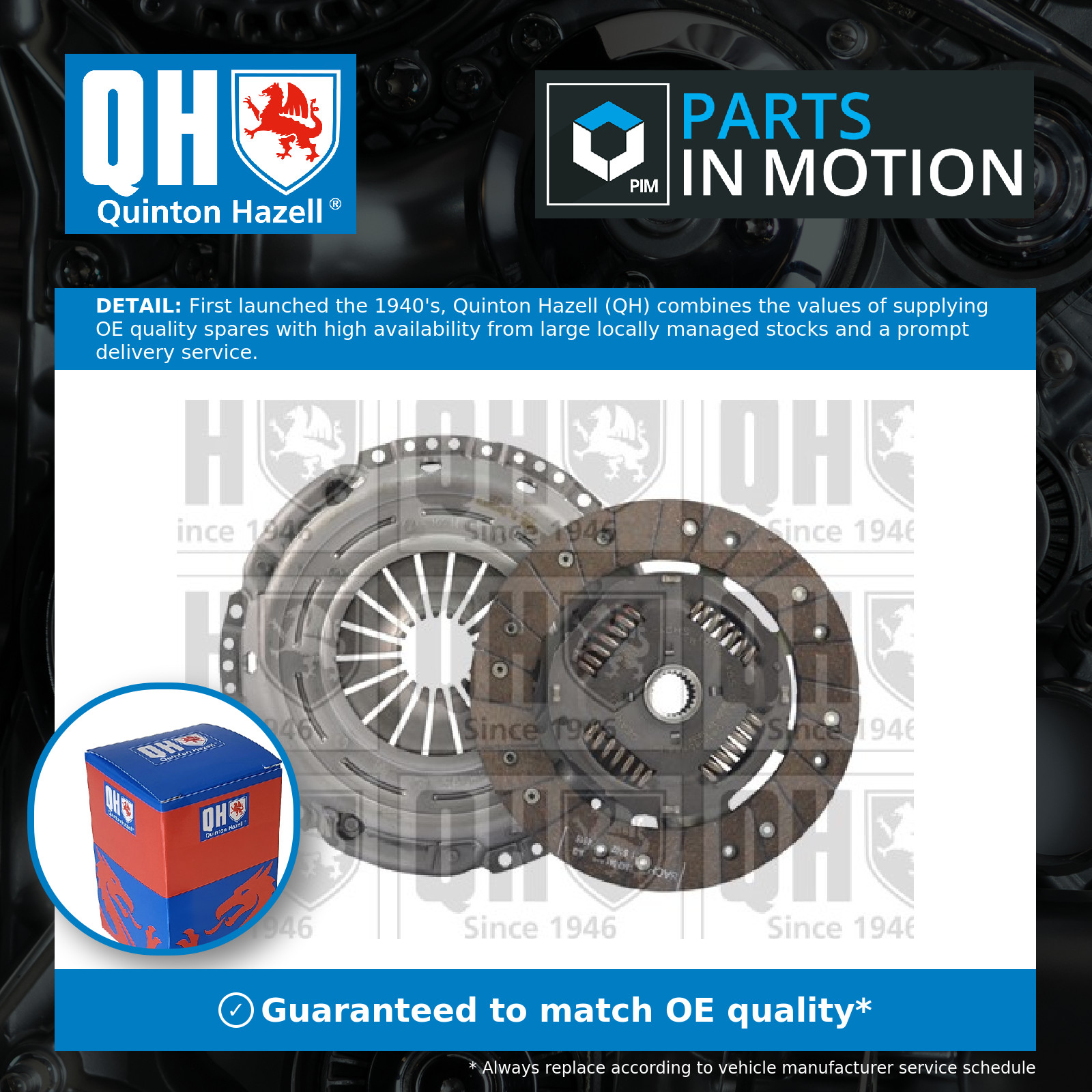 Clutch Kit 2 piece (Cover+Plate) QKT4952AF Quinton Hazell Top Quality Guaranteed