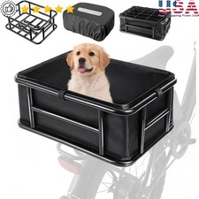 Strong Bike Rear Basket Waterproof Cargo Holder E-Bikes Dogs Groceries New