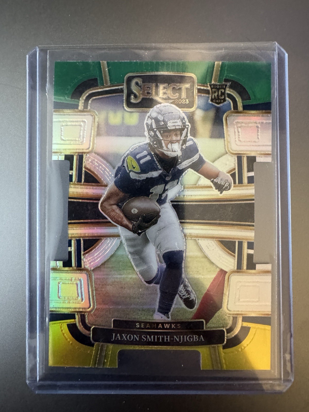 2023 Panini Select - Jaxon Smith-Njigba #87 Green & Yellow Prizm Die-Cut (RC)