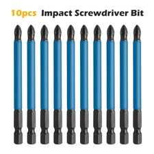 Image of 10PCS 90mm Torsion Impact Driver PH 2 Screwdriver Bits Anti-slip Phillips