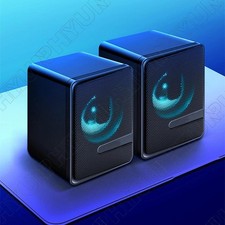 Computer Speaker USB Light Double Diaphragm Subwoofer Mobile Phone Stereo-Black